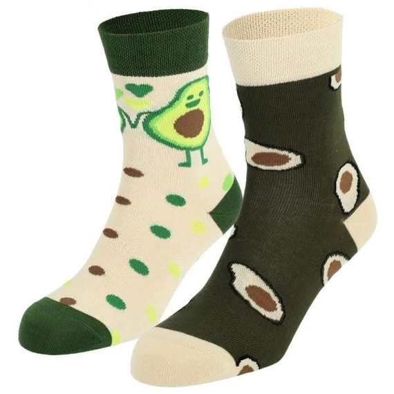 avocádó mintájú zokni